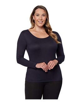 Heat Womens Lightweight Thermal Baselayer Long Sleeve Scoop Top Stormy Night