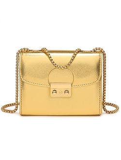 Women's Push Lock Evening Bags Wedding Purses Cocktail Prom Handbags Party Clutch Crossbody bag with Chain Strap