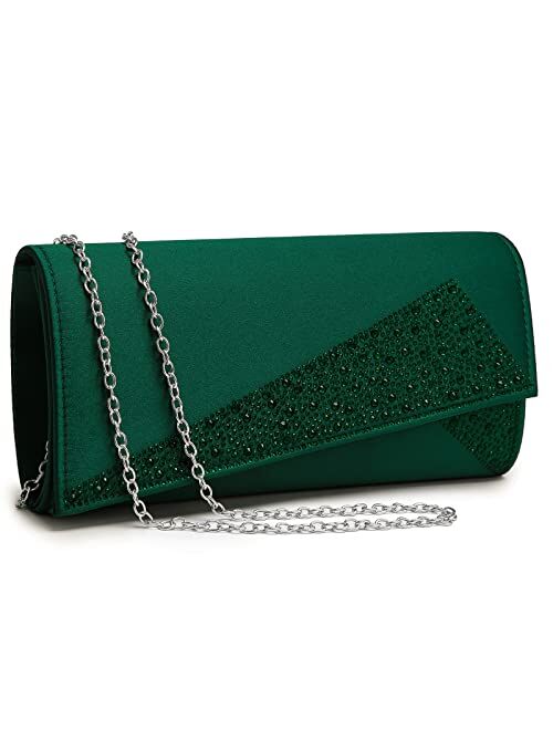 DASEIN Women Rhinestone Evening Clutch Bags Formal Party Clutches Wedding Purses Cocktail Prom Clutches