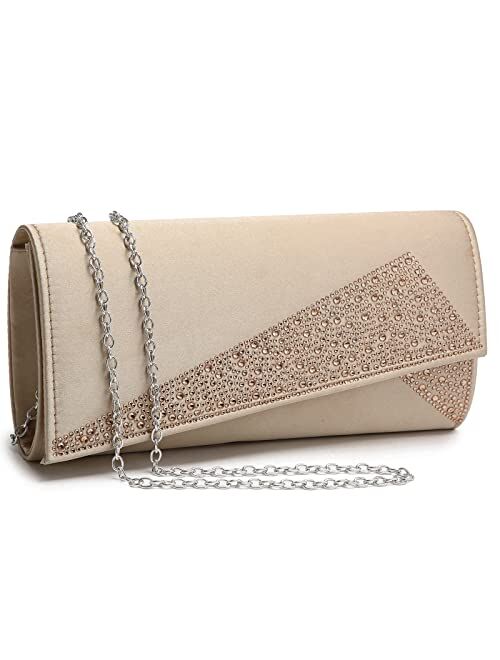 DASEIN Women Rhinestone Evening Clutch Bags Formal Party Clutches Wedding Purses Cocktail Prom Clutches