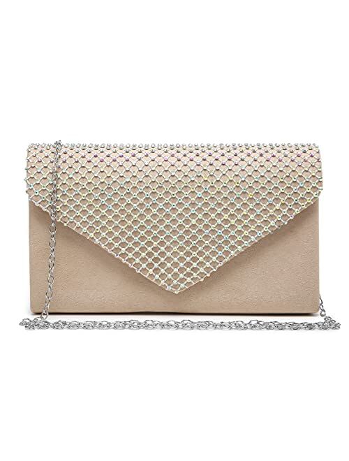 DASEIN Women Rhinestone Evening Clutch Bag Wedding Purse Cocktail Prom Party Clutch