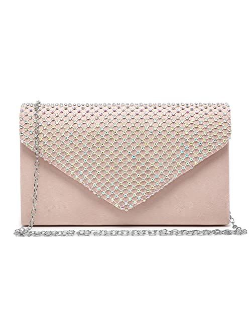 DASEIN Women Rhinestone Evening Clutch Bag Wedding Purse Cocktail Prom Party Clutch