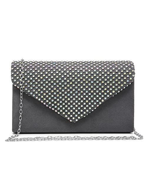 DASEIN Women Rhinestone Evening Clutch Bag Wedding Purse Cocktail Prom Party Clutch