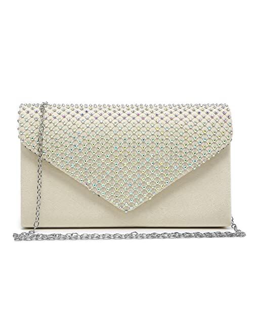 DASEIN Women Rhinestone Evening Clutch Bag Wedding Purse Cocktail Prom Party Clutch