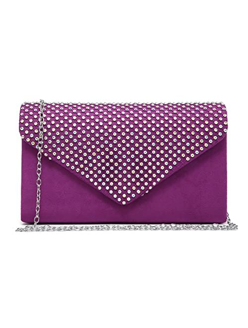 DASEIN Women Rhinestone Evening Clutch Bag Wedding Purse Cocktail Prom Party Clutch