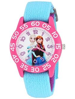 Girl's 'Frozen' Quartz Plastic and Nylon Watch, Color:Blue (Model: W002993)
