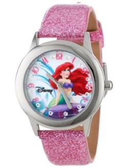 Kids' W000955 Tween Ariel Stainless Steel Watch with Glitter Strap