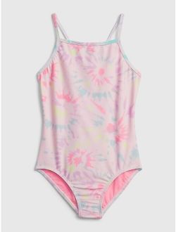 Kids Recycled Tie-Dye Print Swim One-Piece