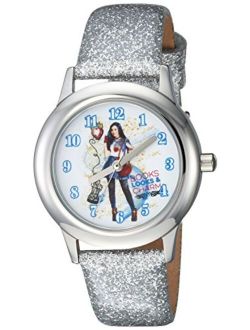 Girls Descendants 2 Stainless Steel Analog-Quartz Watch with Leather-Synthetic Strap, Silver, 15 (Model: WDS000249)