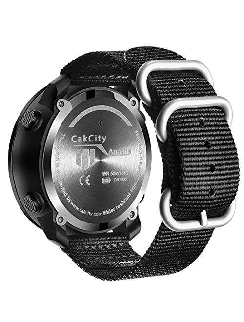 CakCity Digital Sports Watches for Men Military Watches with Compass Temperature, Steps Tracker, Large Dial, Model: Apache