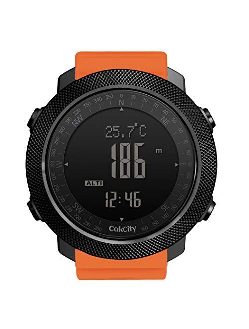 CakCity Digital Sports Watches for Men Military Watches with Compass Temperature, Steps Tracker, Large Dial, Model: Apache