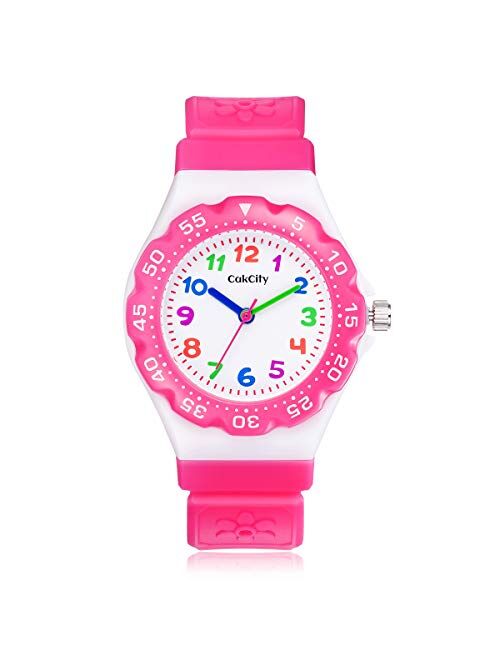 CakCity Kids Watch Waterproof Cute Cartoon Analog Girls Boys Wrist Watch for Little Child Time Teacher for Children 3-10 Year