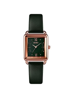 Women Watch, Leather Elegant Rectangle Wrist Watch for Lady Girls, Analog Quartz Waterproof Watches for Women