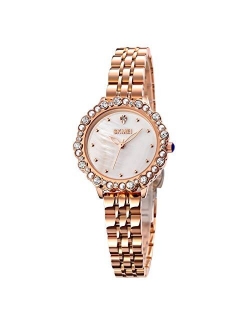 Women Watch, Leather Elegant Wrist Watch for Lady Girls, Analog Quartz Waterproof Watches for Women