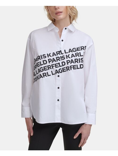 Karl Lagerfeld Logo Angled Shirt