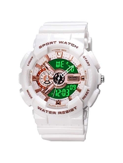 Unisex Digital Sports Watch, 50 Meters Waterproof Personality Street Elements Luminous Engraving LED Digital Waterproof Watch