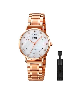 Watches for Women Dress Fashion Luxury Business Diamond Casual Analog Quartz Waterproof Stainless Steel Ladies Female Wristwatches