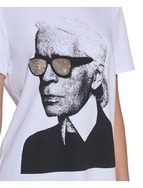 Karl Lagerfeld Sequined Photo T-Shirt