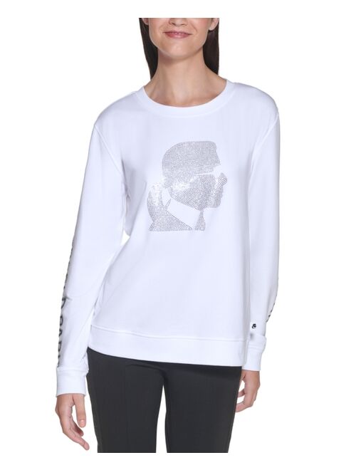 Karl Lagerfeld Hot Fix Silhouette Long-Sleeve Top