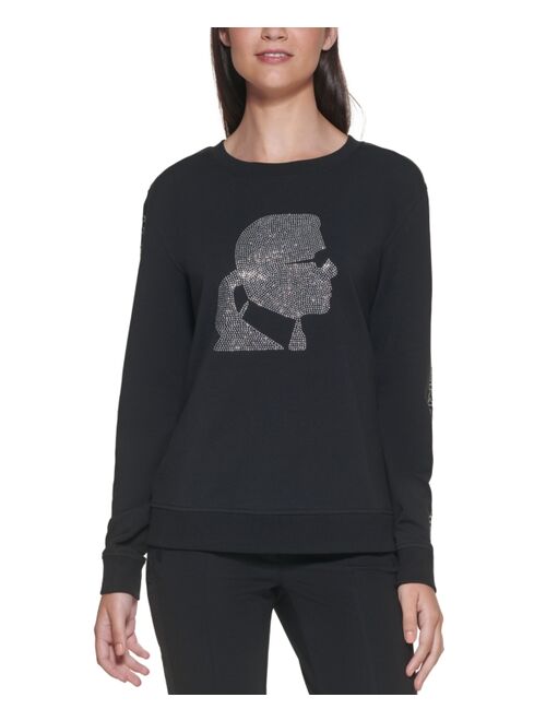 Karl Lagerfeld Hot Fix Silhouette Long-Sleeve Top