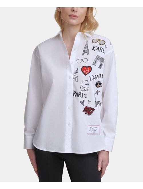 Karl Lagerfeld Iconic Motif Shirt