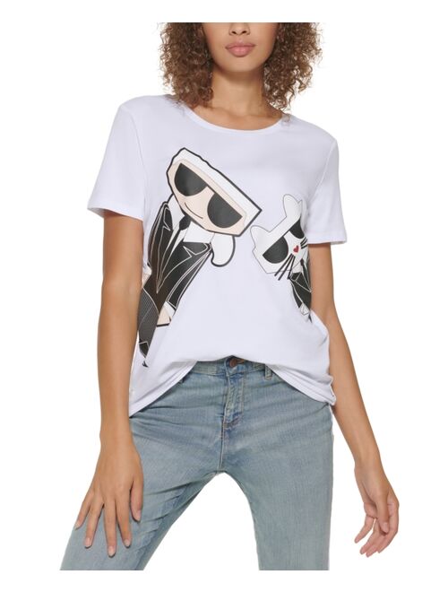 Karl Lagerfeld Black Tie Emoji T-Shirt