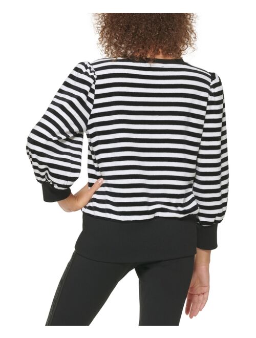 Karl Lagerfeld Striped Velour Top