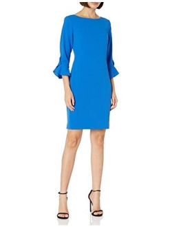 Women's Tulip Sleeve Crepe Dress