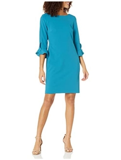 Women's Tulip Sleeve Crepe Dress