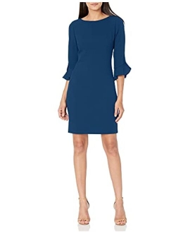 Women's Tulip Sleeve Crepe Dress