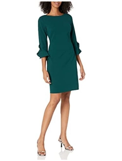 Women's Tulip Sleeve Crepe Dress