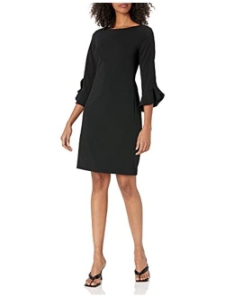 Women's Tulip Sleeve Crepe Dress