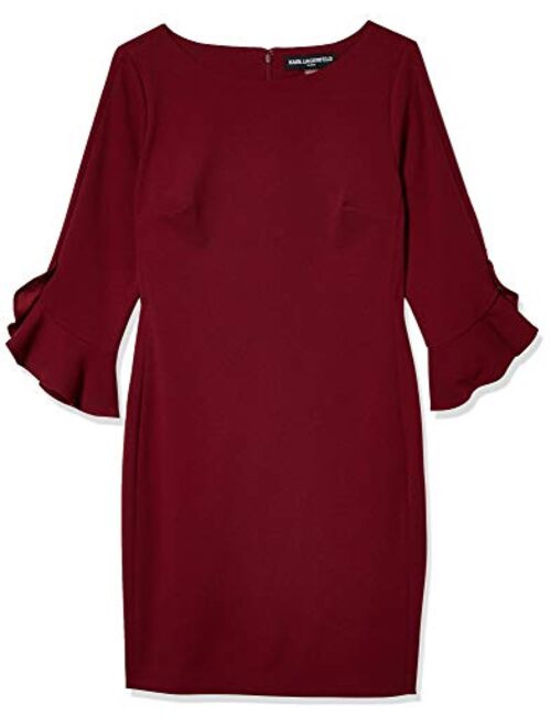 Karl Lagerfeld Women's Tulip Sleeve Crepe Dress