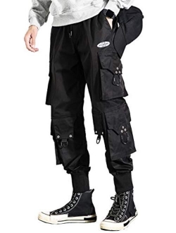 Men's Techwear Cyberpunk Ankle Casual Jogger Cargo Harem Pants with Pocket