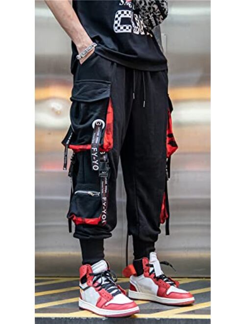 MOKEWEN Men's Jogger Cargo Techwear Streetwear Ankle Casual Harem Pants with Pocket
