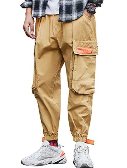 MOKEWEN Men's Jogger Cargo Techwear Streetwear Ankle Casual Harem Pants with Pocket