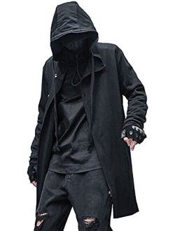 Men's Casual Streetwear Cyberpunk Long Sleeve Tactical Combat Cargo Hoodies with Pockets