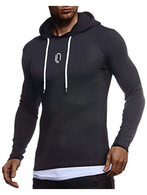 LEIF NELSON Men's Casual Hoodie Longsleeve Pullover Sweatshirt Sweater Jacket For Men Slim Fit LN-8342