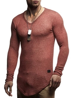 Men's Long Sleeve Shirt Slim Fit | Men's V-Neck Sweat Shirt | Longsleeve Basic Shirt with V-Neck