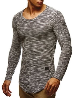 Men's Long Sleeve Shirt Slim Fit | Men's Crewneck Sweat Shirt | Basic Knitted Shirt with Round Neck