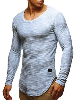 Men's Long Sleeve Shirt Slim Fit | Men's Crewneck Sweat Shirt | Basic Knitted Shirt with Round Neck