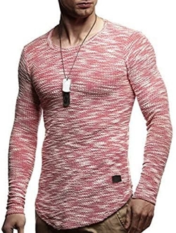 Men's Long Sleeve Shirt Slim Fit | Men's Crewneck Sweat Shirt | Basic Knitted Shirt with Round Neck