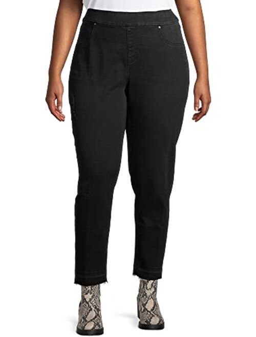 Terra & Sky Plus Size Denim Pull on Skinny Jeans