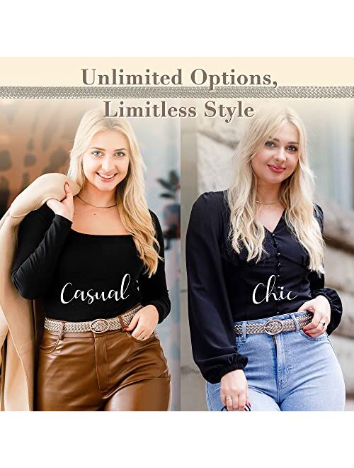 Vera Fashion Belt Braided Belt With Oval Buckle Stylish Belts For Jeans Pants & Dresses Versatile & Practical Belt For Women