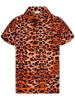 Hawaiian Shirt for Men Funky Casual Button Down Very Loud Shortsleeve Unisex Leopard Print