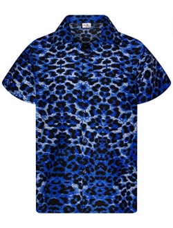 Hawaiian Shirt for Men Funky Casual Button Down Very Loud Shortsleeve Unisex Leopard Print