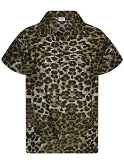 Hawaiian Shirt for Men Funky Casual Button Down Very Loud Shortsleeve Unisex Leopard Print