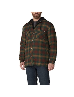 Men's Relaxed Fleece Hooded Flannel Shirt Jacket