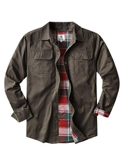 Mocotono Men's Heavyweight Canvas Flannel Lined Shirt Jacket