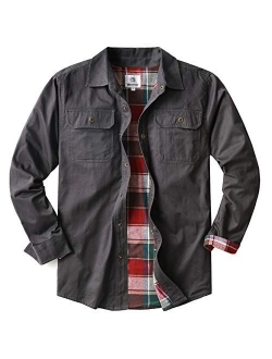 Mocotono Men's Heavyweight Canvas Flannel Lined Shirt Jacket